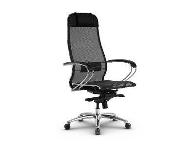 Кресло SAMURAI S-1.041 /Чёрный/ спинка/сиденье сетка, ХРОМ