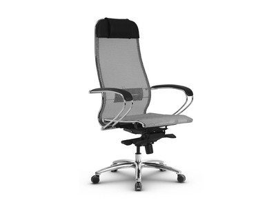 Кресло SAMURAI S-1.04 /Серый/ спинка/сиденье сетка, ХРОМ
