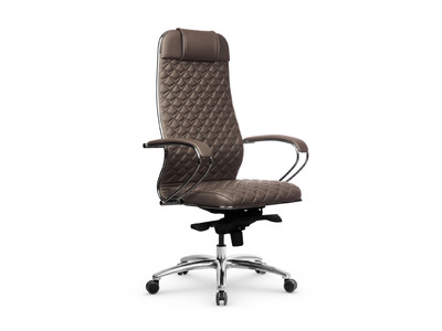 Кресло SAMURAI КL-1.04 C-Edition Infinity Easy Clean (MPES)/ Светло-коричневый / экокожа, ХРОМ