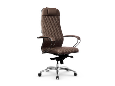Кресло SAMURAI КL-1.04 B-Edition Infinity Easy Clean (MPES) /Тёмно-коричневый/ экокожа, ХРОМ