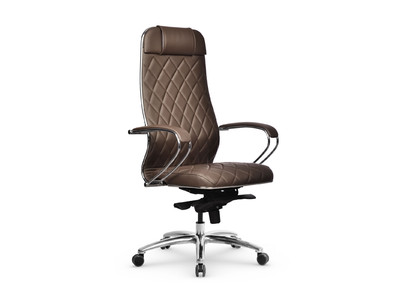 Кресло SAMURAI КL-1.04 M-Edition Infinity Easy Clean (MPES) /Светло-коричневый/ экокожа, ХРОМ