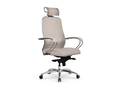 Кресло SAMURAI КL-2.04 Infinity Easy Clean/Светло-бежевый MPES/ перфорированная экокожа, ХРОМ