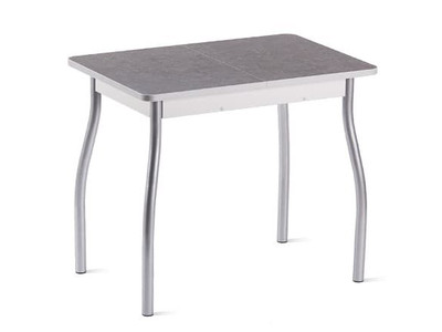 ОРИОН.4 Стол обеденный раздвижной 900(1250)х600х750 /Пластик Серый камень, опоры алюминий/