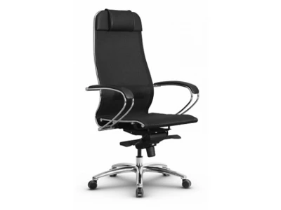 Кресло SAMURAI S-1.04+ /Черный/ спинка/сиденье сетка, ХРОМ