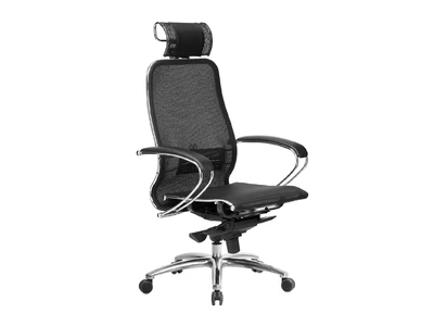 Кресло SAMURAI S-2.04 /Черный/со съемным 3D подголовником, ХРОМ