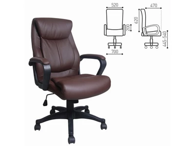 Кресло руководителя BRABIX EX-511, экокожа, коричневое, 531163