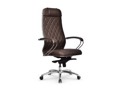 Кресло SAMURAI КL-1.04  Тёмно-коричневый M-Edition Infinity Easy Clean (MPES)/экокожа,ХРОМ