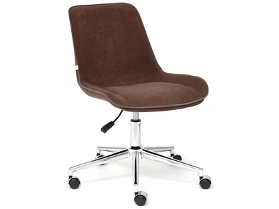 Кресло офисное STYLE  флок,коричневый,6