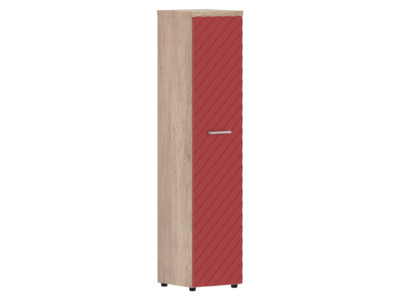 TLHC 42.1 Шкаф колонка с глухой дверью и топом 430x452x1968 /Дуб Каньон/Красный/