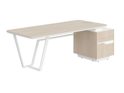 СФ-571101.1 Стол с малой тумбой правый 2225x900x762 /Дуб светлый/Белый/