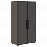 VMCS 80.2 Шкаф со стеклянными дверьми в металлической раме 800х430х1517 /Дуб сильвер/Аметист/