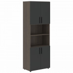 VHCS 80.4 Шкаф с 2-мя комплектами глухих малых дверей 800х430х2285 /Дуб сильвер/Яшма/