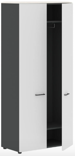 Шкаф с глухими дверьми JHC 85.1  856x450x1950 мм/Ясень белый/Антрацит/