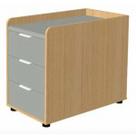 Тумба опорная 3 ящика Rem-32  430x780x650 мм/Дуб Сорано/Серый софт/