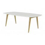 Конференц-стол Rem-220  2200x1200x750 мм/Белый мрамор/Дуб Сорано/