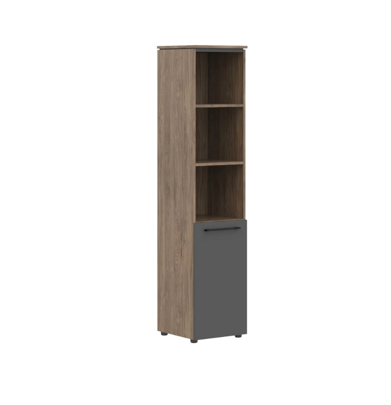 Шкаф колонка с глухой малой дверью Enio MHC 42.5  429x423x1956/Кария Пальмира/Антрацит/