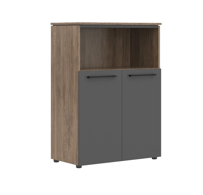 Шкаф с глухими малыми дверьми Enio MMC 85.3  854x423x1188/Кария Пальмира/Антрацит/