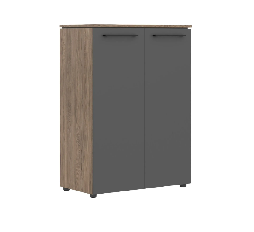 Шкаф с глухими средними дверьми Enio MMC 85.1  854x423x1188/Кария Пальмира/Антрацит/