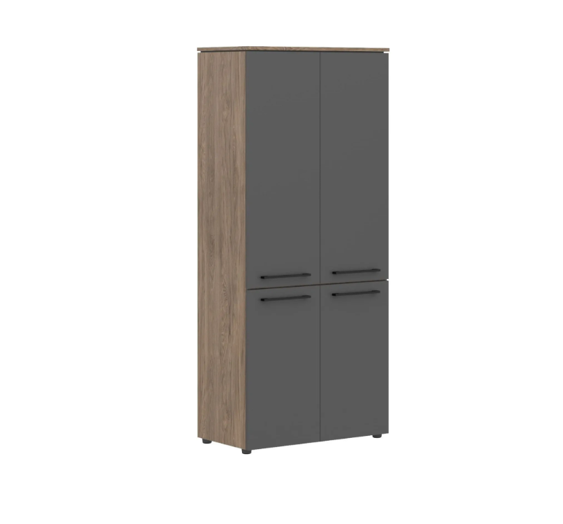 Шкаф с глухими средними и малыми дверьми Enio MHC 85.3  854x441x1956/Кария Пальмира/Антрацит/