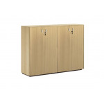 Шкаф средний 4 двери 101 724  1620x440x1195 мм/Дуб светлый/Хром/