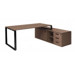 Стол на опорной тумбе 101 105  2090x1740x760 мм/Орех/Черный/