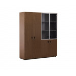 Шкаф комбинированный + для бумаг 101 726  1620x440x1970 мм/Орех/Черный/