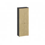 Шкаф-гардероб высокий 221 wardrobe  800x420x2210 мм/Гикори натуральный/Графит/