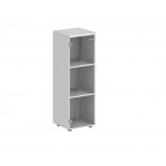 Шкаф средний 1-дверный со стеклом с задней стенкой HDF левый SG.804.1СТ.L 400x400x1200 мм/Белый снег