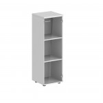 Шкаф средний 1-дверный со стеклом с задней стенкой HDF правый SG.804.1СТ.R 400x400x1200мм/Белый снег