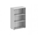 Шкаф средний 2-дверный со стеклом с задней стенкой HDF SG.803.2СТ  800x400x1200 мм/Белый снег/