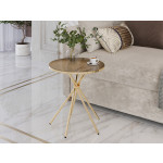 Агат-41 (01) Белый мрамор/Золото Стол журнальный 500х500х550