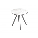 Орфей-51.1 (01) Мрамор белый/Серый Стол обеденный 900(1200)х900х760