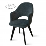 Стул Версаль /Основание 1/каркас черный муар/BALANCE teal (голубой)/