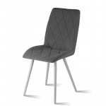 ОМЕГА стул (Текстиль LEONARDO 14 (серый)/каркас Белая муар RAL 9003/