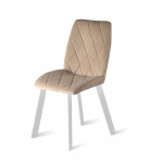 ОМЕГА стул (Текстиль LEONARDO 02 (светло-бежевый)/каркас Белая муар RAL 9003/