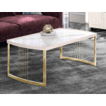 Агат-42 (01) Мрамор золотистый/Ангора Лен/Золото Стол журнальный 1000х600х410