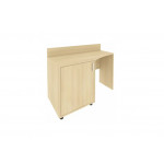 Стол (узкий) с тумбой и бортиком, тумба под холод.лев. С-СТУ-120 Л /1200x550x750 мм/Акация лорка/