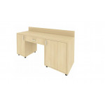 Стол с 2-мя тумбами и бортиком, тумба под холод.прав. С-СТ-170 Пр /1700x550x750 мм/Акация лорка/