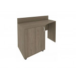 Стол (узкий) с тумбой и бортиком, тумба под холод.лев. С-СТУ-120 Л /1200x550x750/Вяз благородный/