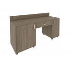 Стол с 2-мя тумбами и бортиком, тумба под холод.лев. С-СТ-170 Л /1700x550x750/Вяз благородный/