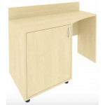 Стол (узкий) с тумбой и бортиком, тумба под холод.лев.С-СТУ-120 Л /1200x550x750/Клён/