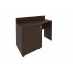 Стол (узкий) с тумбой и бортиком, тумба под холодильник левая С-СТУ-120 Л /1200x550x750/Венге цаво/