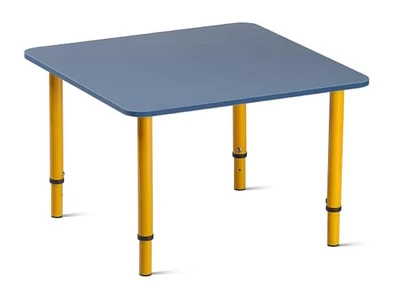 РАСТИШКА Стол детский регулируемый (700х700х16 мм) Синий ЛДСП, каркас: желтый