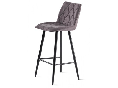 ОМЕГА Барная стул (Текстиль CATALANA 07 (серый) Цвет каркаса черный муар