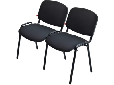 Секция Персона 2 (ИЗО) из 2-х стульев,карскас металл.черный,ткань черная